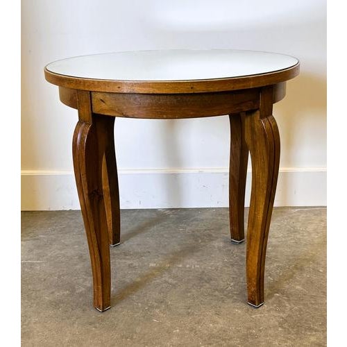 Wood French Art Deco Side Table with Mirrored Top, 1930s For Sale - Image 7 of 15