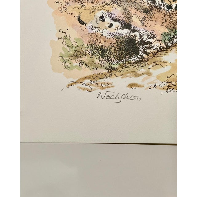 Baruch Nachshon, Baruch Nachshon Jerusalem or Hebron Hills Israel Judaica Lithograph Israeli Art For Sale - Image 4 of 5