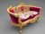 Late 20c French Louis XVI Red Velvet Gilt Beech Settee For Sale - Image 12 of 13