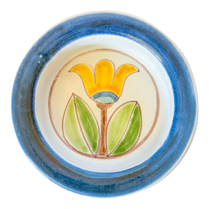 1960s Italian Giovanni DeSimone Pottery Bowl Folk Art Tulip