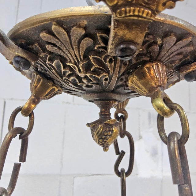 Antique Neo-Renaissance Greenman Candle Chandelier, 1980s For Sale - Image 14 of 18