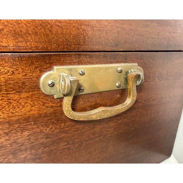 Large Antique J Wanamaker 1800's Wood Brass Flatware Silverware Box Display Case For Sale - Image 9 of 14