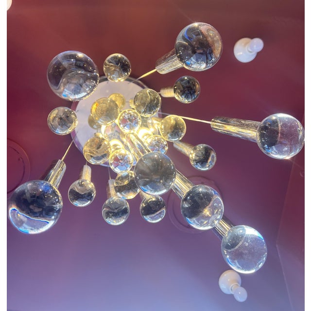Chrome and Glass Chandelier by Gaetano Sciolari, 1960s For Sale - Image 3 of 12