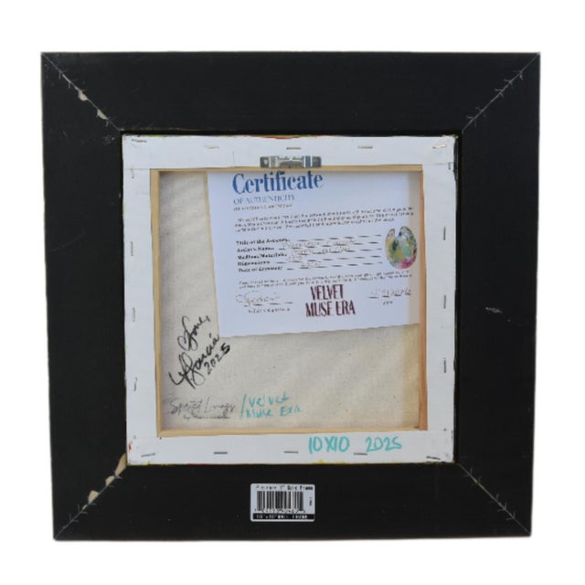 Colorful Abstract Floral Bouquet Flowers Painting Including the Antiqued Gold Wood Frame For Sale - Image 4 of 5