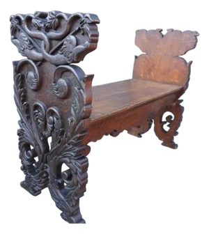 Mediterranean Gothic Bench 19th Century