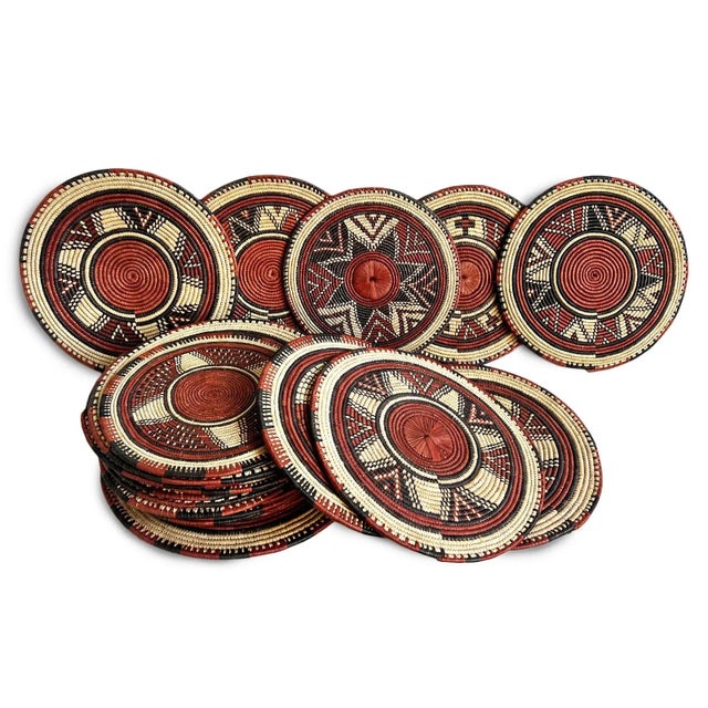 Tribal Vintage Kuba Grass African Tribal Placemat For Sale - Image 3 of 3