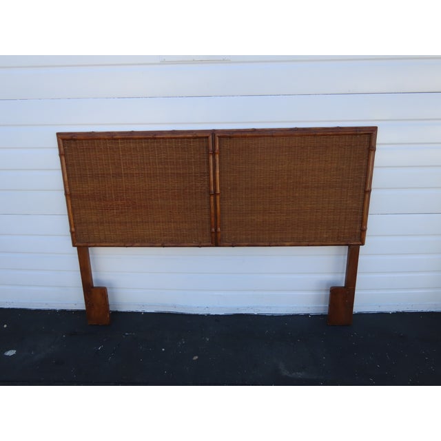 American of Martinsville Hollywood Regency Bamboo Full Queen Size Headboard 6452 For Sale - Image 11 of 13
