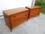 Great pair of true vintage, mid century modern, 3 drawer walnut dressers. Both dressers are marked "Heritage" in the top...