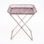 Tray table from France featuring a chrome x-shape base that folds out to support a purple Lucite tray top. The Lucite tray...