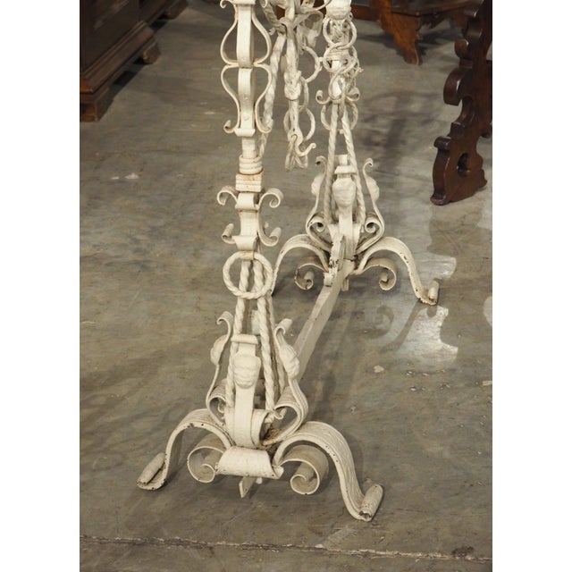 French Large Antique French Wrought Iron Château Fireplace Landier Screen, Circa 1890 For Sale - Image 3 of 18