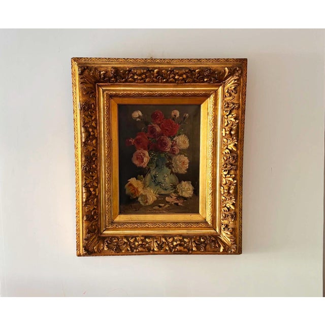 A stunning floral still life painting painted in the second half of the 19th century by Henry Schouten (pseudonym Jos...