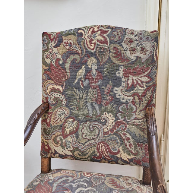 Sun King Style Armchairs in Oak, Set of 2 For Sale - Image 11 of 12