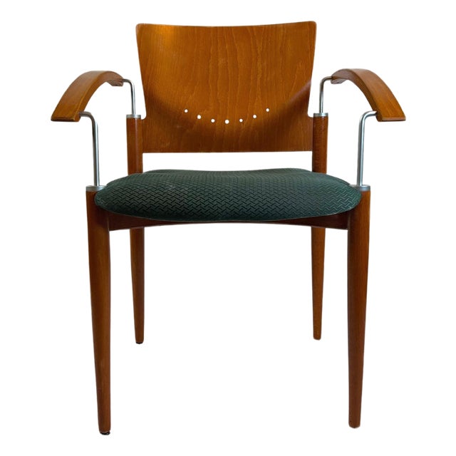 Vintage Stacking Chairs in Chrome and Beech Ply, 1980s, Set of 4 For Sale