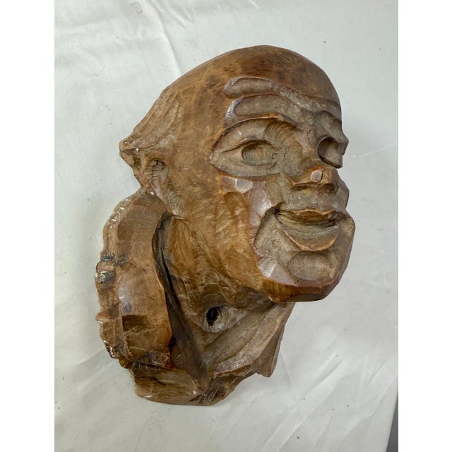 This antique hand-carved Victorian old man wall bust sculpture from the 19th century is a unique and beautifully crafted...