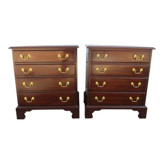 Henkel Harris Mahogany Chippendale Nightstands For Sale