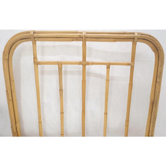 Bent Bamboo Rattan Headboard Footboard Queen Size Bed Mid Century For Sale - Image 10 of 10