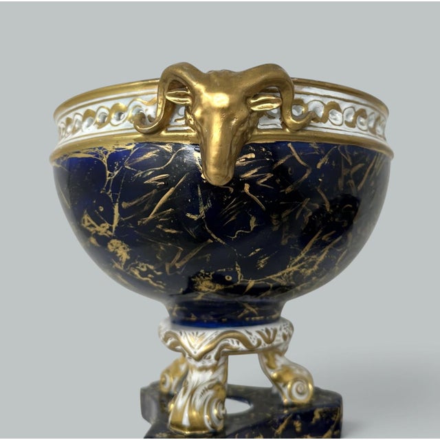 Antique Regency English Crown Derby Vase Pot Pourri Centerpiece Cobalt Blue 1815 For Sale - Image 6 of 11