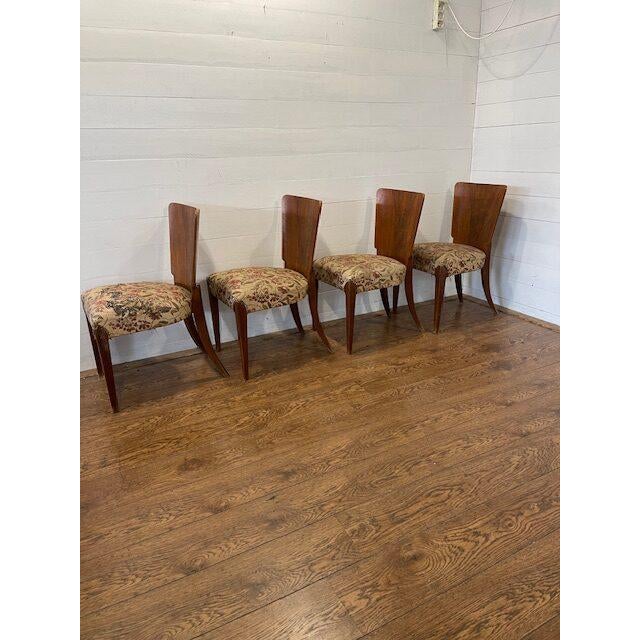 Vintage H-214 Chairs by Halabala, 1930, Set of 4 For Sale - Image 4 of 11