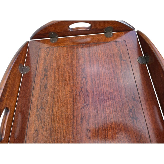 1980s Pennsylvania House Butlers Coffee Table Cherry Chippendale Tray Top Style For Sale - Image 15 of 18