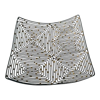 Late 20th Century Abstract Metal Decorative Bowl For Sale