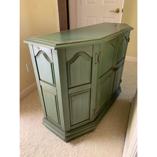 Vintage Narrow Green Painted Wood Chairish