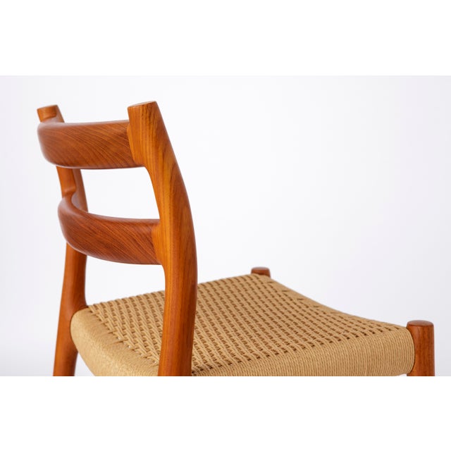 Model 84 Teak Chairs by Niels Moller For Sale - Image 5 of 10