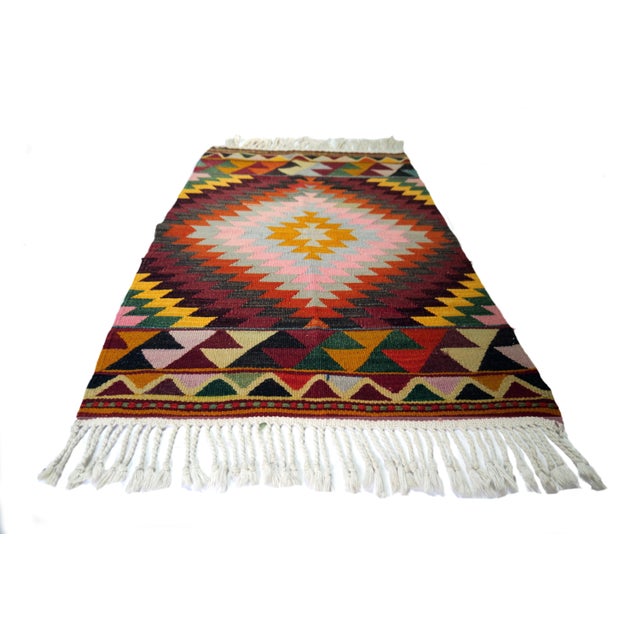 Vintage Kelim Rug in Wool, 1980s For Sale - Image 6 of 6