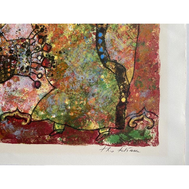 Modern Théo Tobiasse, The Nightingale and the Emperor of China, Signed Lithograph For Sale - Image 3 of 5