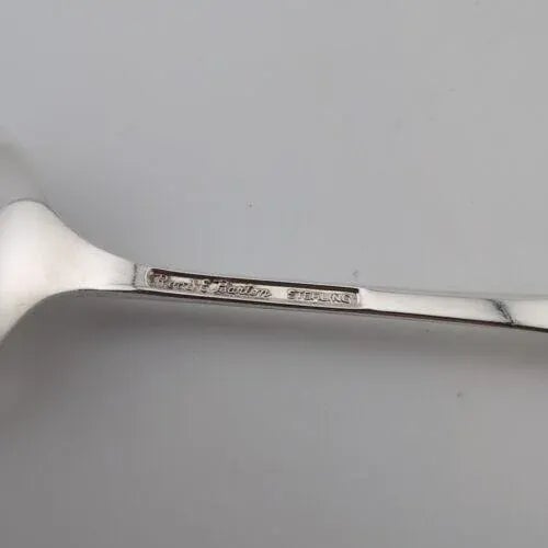 Reed & Barton Late 20th Century Reed & Barton 'Lark' Sterling Silver Oval Soup Spoons- Set of 8 For Sale - Image 4 of 4