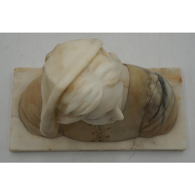 Giuseppe Bessi Jeanne D’Arc Antique Marble Bust Sculpture For Sale - Image 4 of 12