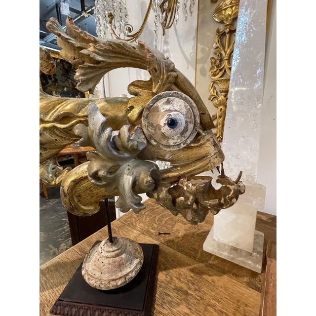 Italian 18th Century Giltwood Element Fish Sculpture For Sale - Image 3 of 8