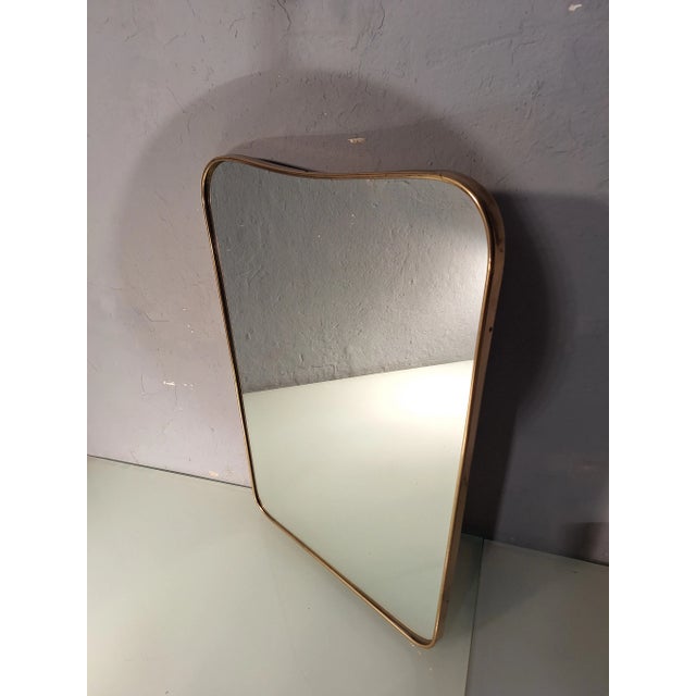 1950s Mirror with Brass Edge, 1950s For Sale - Image 5 of 6