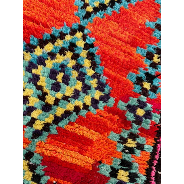 Postmoderne Red Cotton Moroccan Berber Rug For Sale - Image 6 of 8
