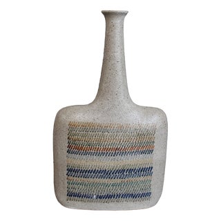 Vintage Italian Ceramic Decorative Bottle by Bruno Gambone, 1990s For Sale