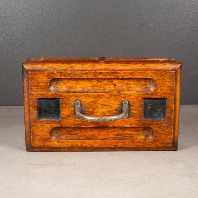 19th C. Oak Ink Well Box C.1800s For Sale - Image 4 of 9