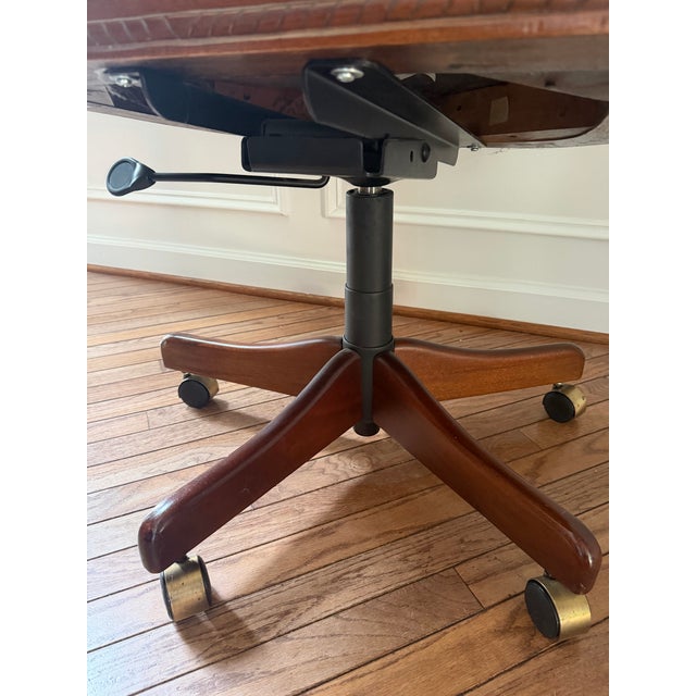 Gaines McHale Carved Mahogany Cane-Back Desk Chair, “The Loden” For Sale In Baltimore - Image 6 of 10