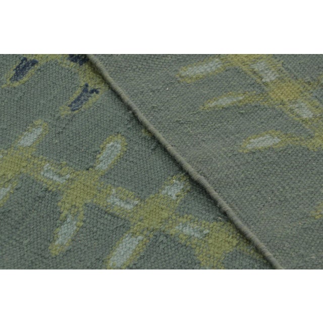 Green Rug & Kilim’s Scandinavian-Inspired Runner Rug, Blue With Minimalist Patterns For Sale - Image 8 of 8