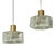 Pendant Lamps in Brass and Glass by Carl Fagerlund for Orrefors, Sweden, 1960s, Set of 2 For Sale