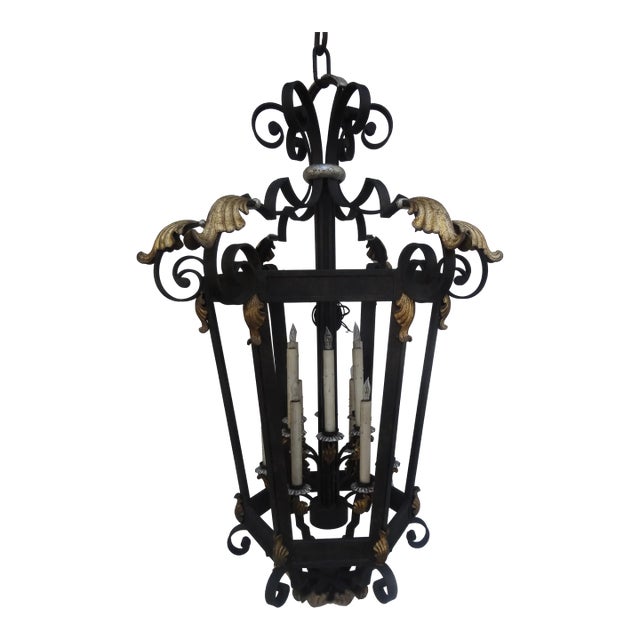 Massive Paul Ferrante Style French Iron Lantern For Sale