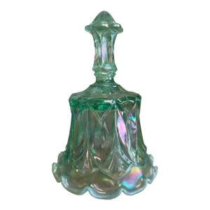 Vintage Aqua Carnival Glass Bell by Fenton