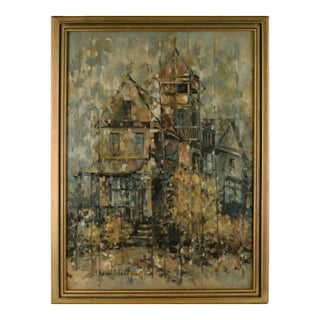 "The Victorian Sentinel" - Mid-Century Architectural Landscape by Helen Landgraf For Sale