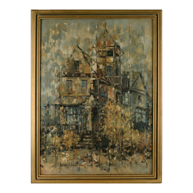 "The Victorian Sentinel" - Mid-Century Architectural Landscape by Helen Landgraf For Sale