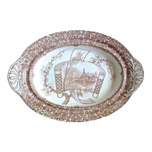 Antique Copeland Lagoon Blossom Platter For Sale
