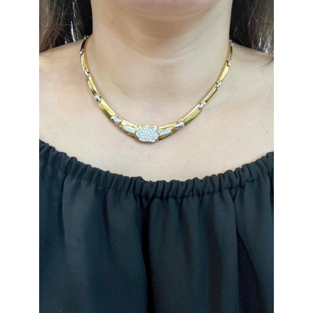 2.5Ct Diamond Necklace 51 GM 18 K 2-Tone Gold Bridal Necklace , Designer Salvini For Sale - Image 14 of 18