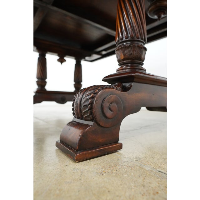 Vintage Extendable Mahogany Dining Table Attributed to Theodore Alexander For Sale - Image 14 of 18