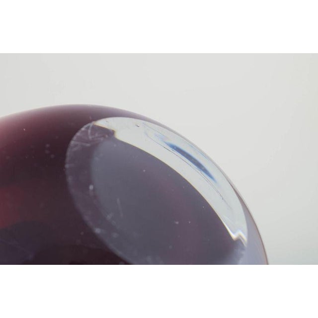 Murano Art Glass Bowl in Deep Ruby and Clear Tones, 1960s For Sale - Image 4 of 5