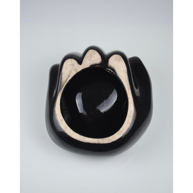 Ceramic Black Ceramic Hand-Shaped Vide-Poche, France, 1960s For Sale - Image 7 of 15
