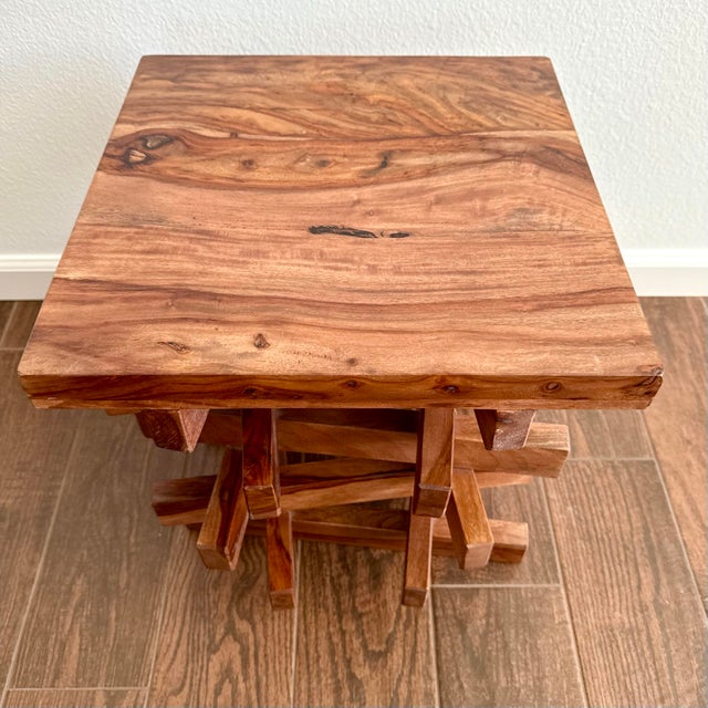 Wood Vintage Modern Italian Wooden Riva 1920 Falò Stool by Terry Dwan Italy Designer For Sale - Image 7 of 10