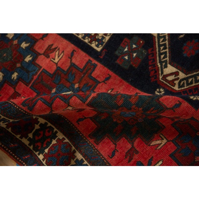 Old New House 1920s Antique Persian Northwest Stepped Medallion Wool Rug For Sale - Image 4 of 12