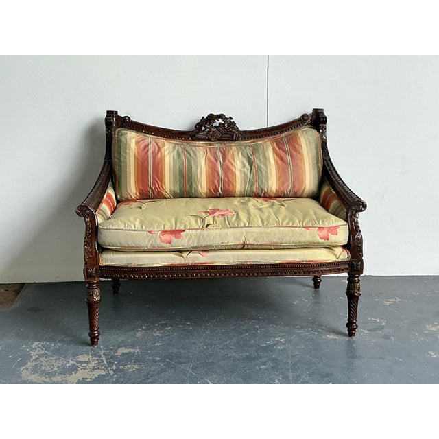 Vintage Louis XVI Carved Canape Settee For Sale - Image 18 of 18